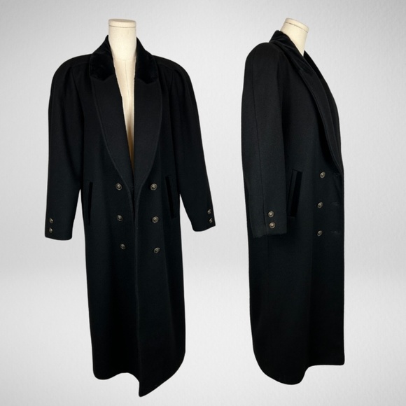 Vintage Wool & Velvet Coat - Picture 2 of 8